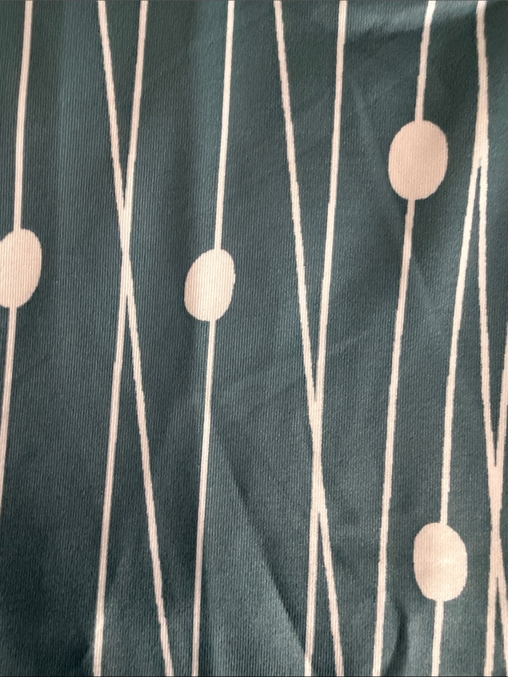 Nora Cora Teal Short Sleeve Dot-Stripe Blouse - Picture 3 of 5